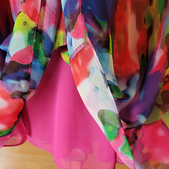 Melanie Lyne Flowy Colorful Abstract Skirt - Picture 3 of 7